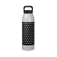 Black and White Polka Dot Pattern. Spotty. Reusable Water Bottles