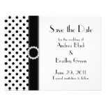 Black and White Polka Dot Save the Date Card Personalized Invitation