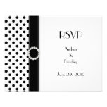 Black and White Polka Dot Wedding RSVP Card Custom Invite
