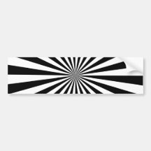 Black and White Ray Pattern Bumper Stickers
