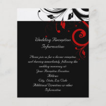 Black and White Red Reverse Swirl Reception Flyer