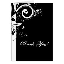 Black and White Reverse Swirl Design Card