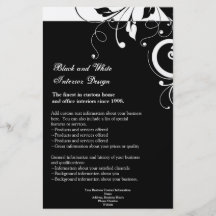 Black and White Reverse Swirl Flyer or Program