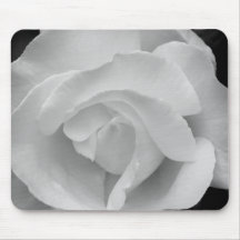 Black and White Rose Mousemat