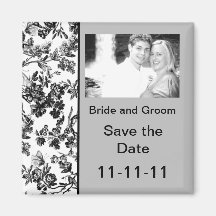 Black and White Save the Date Fridge Magnets