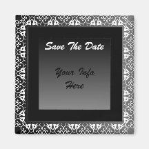 Black and White Save the Date Magnet