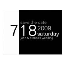 Black and White Save the Date Postcards