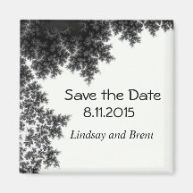 Black and White Save the Date Refrigerator Magnet