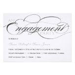 Black and White Script Engagement Party Invitation