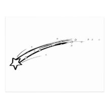 Black and White Shooting Star Post Cards