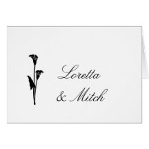Black and white simple calla lily greeting cards