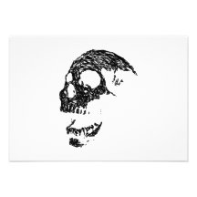 Black and White Skull Design. Custom Invites