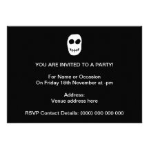 Black and White Skull. Primitive Style. Custom Announcement