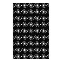 Black and White Spiral Swirl Pattern. Stationery Paper