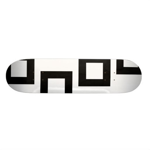 Black and White Square Design. Custom Skateboard
