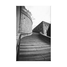 Black and white stairs canvas print
