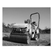 Black And White Steamroller Photographic Print