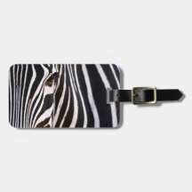 Black and White Striped Zebra Tag For Bags