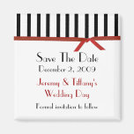 Black and White Stripes Save the Date Magnet