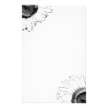Black and White Sunflower Stationery