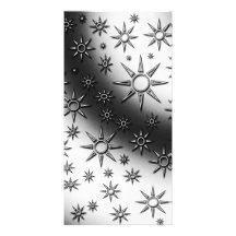 Black and white suns pattern custom photo card