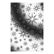 Black and white suns pattern photographic print