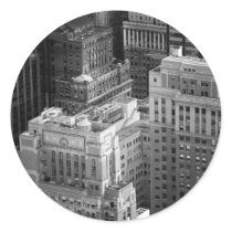 Black and White Tops of NYC Buildings Sticker