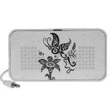 Black and white tribal butterfly laptop speaker