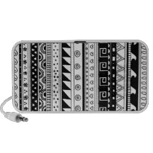 Black and white Tribal pattern Travel Speakers