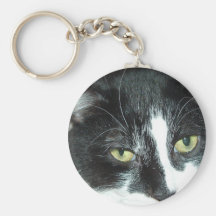 Black and White Tuxedo Cat Keychain