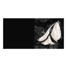Black and White Wedding Gown Custom Photo Card