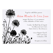 Black and white wedding invitation