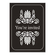 Black and white wedding invitations