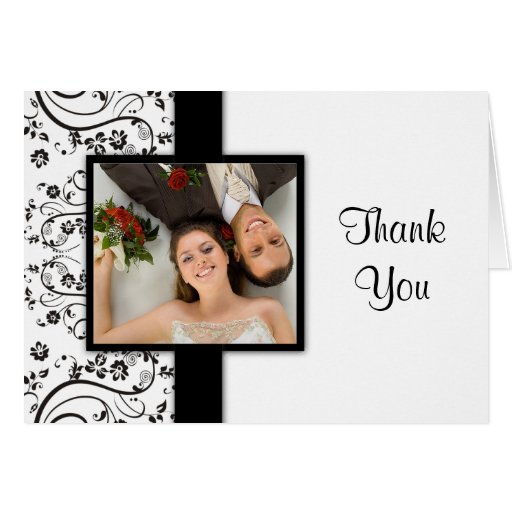 Black and White Wedding Photo Thank You Cards