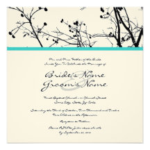 Black and White Winter Tree Wedding Invitation