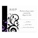 Black and White with Purple Swirl Accent Postcard