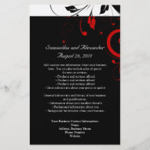 Black and White with Red Reverse Swirl Full Colour Flyer
