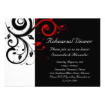 Black and White with Red Reverse Swirl Personalised Announcements
