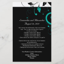 Black and White with Teal Reverse Swirl Full Color Flyer