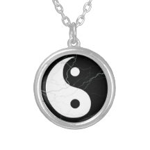 Black and White Yin and Yang Custom Necklace