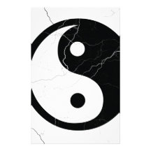Black and White Yin and Yang Customized Stationery