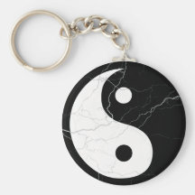 Black and White Yin and Yang Key Chains