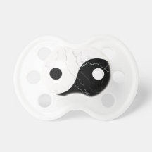 Black and White Yin and Yang Pacifiers
