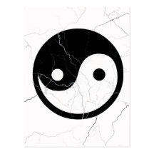Black and White Yin and Yang Postcard