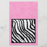 Black and White Zebra Print Pattern. Personalized Flyer