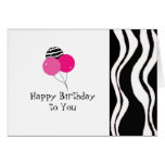 Black and White Zebra Stripe Birthday Card