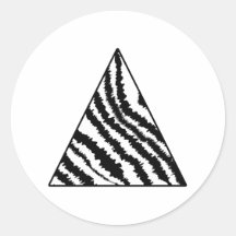 Black and White Zebra Stripe Triangle. Monochrome. Stickers