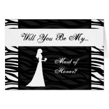 Black and White Zebra Stripe, Wedding Party Invite Greeting Card