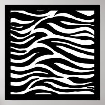 Black and White Zebra Stripes Poster
