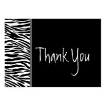 Black and White Zebra Wedding Thank You Y037 Business Card Templates